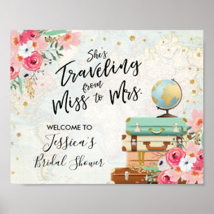 Poster Bem-vinda sinal Chá de panela Senhorita à Sra. Flo