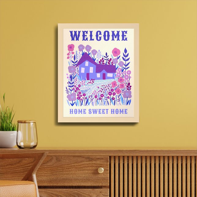 POSTER BEM-VINDO A CASA CLIENTE DE FLUXOS DE CASA (WELCOME HOME SWEET HOME Farmhouse Flowers CUSTOM Poster
)
