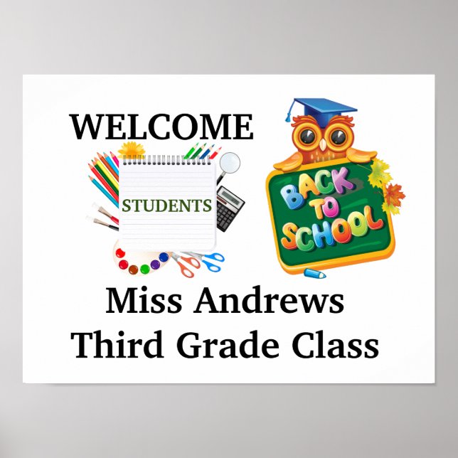 Poster Bem-vindo à Classe Personalizada (Frente)