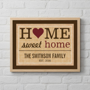 Poster Bem-vindo à Família Personalizada Home Sweet