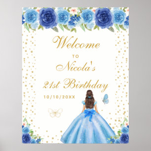 Poster Bem-vindo à Festa de Aniversário da Menina de Cabe