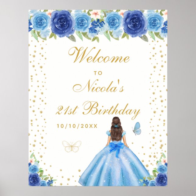 Poster Bem-vindo à Festa de Aniversário da Menina de Cabe (Frente)