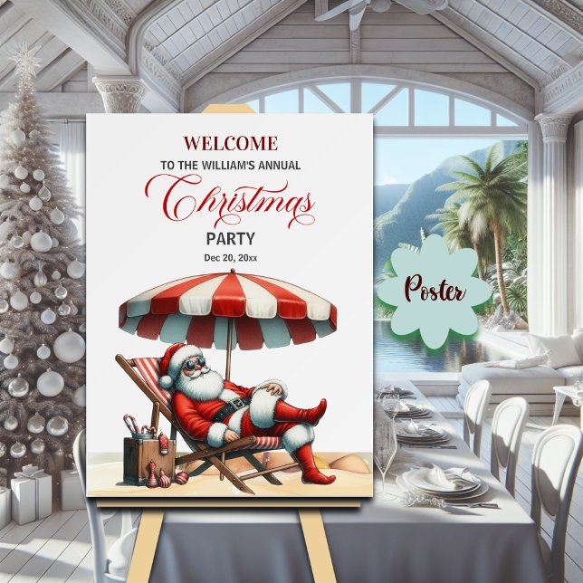 Poster Bem-vindo à Festa de Natal do Papai Noel sob Guard (Criador carregado)