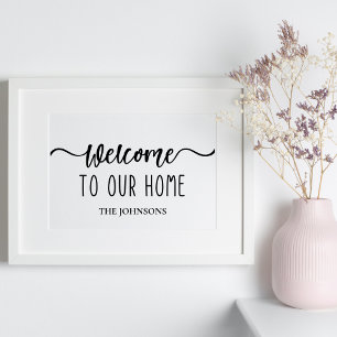 Poster Bem-Vindo À Nossa Família Personalizada Doméstica