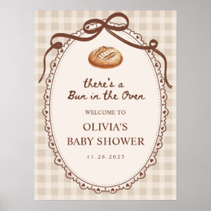 Poster Bem-vindo à Padaria Bun in the Oven para o Chá de 