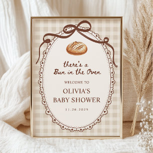 Poster Bem-vindo à Padaria Bun in the Oven para o Chá de