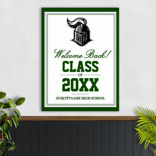 Poster Bem-vindo à reunião de turma da mascote da escola