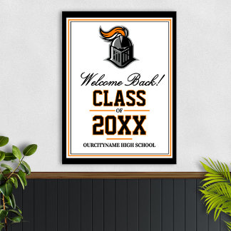 Poster Bem-vindo à reunião de turma da mascote da escola
