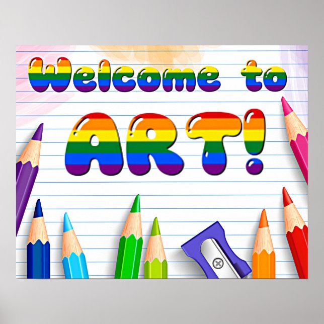Poster Bem-vindo à Sala de Aula de Arte (Frente)