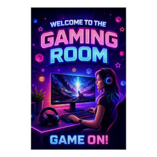 Póster Bem-vindo à Sala de Jogos – Game On!