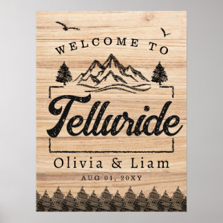 Poster Bem-Vindo A Telluride Colorado Wedding Minimalist