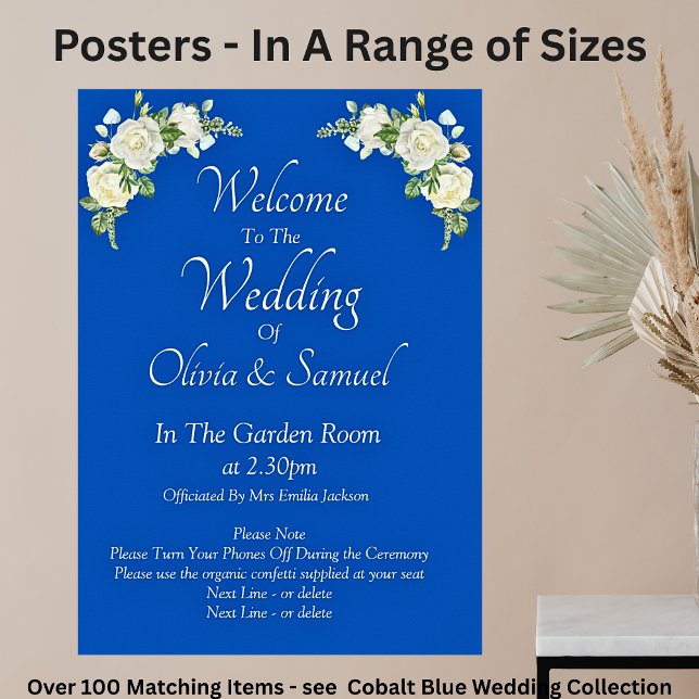 Poster Bem-vindo a Wedding Cobalt Blue (Criador carregado)