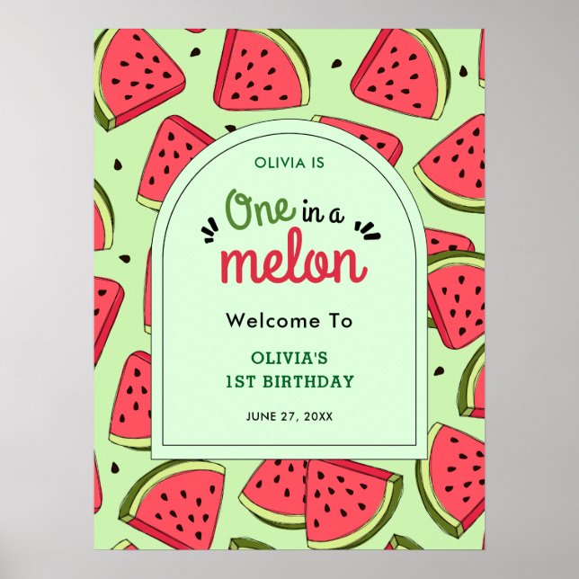 Poster Bem-vindo ao 1º Aniversário Summer One in a Melon  (Frente)