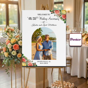 Poster Bem-vindo ao 1 Foto Personalizada de Aniversário d