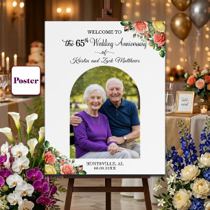 Poster Bem-vindo ao 1 Foto Personalizado de 65º Aniversár