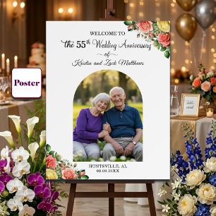 Poster Bem-vindo ao Aniversário de Casamento de 55 anos c