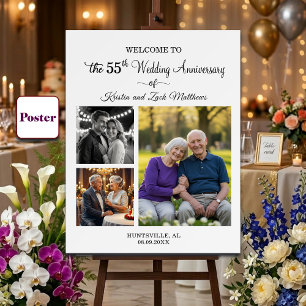 Poster Bem-vindo ao Aniversário de Casamento de 55 Anos c