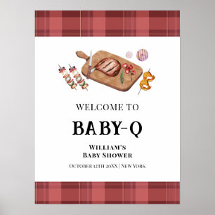 Poster Bem-vindo ao Baby Shower da Country Baby Q de Xadr