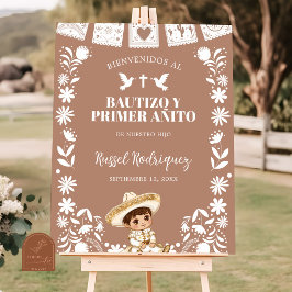 Poster Bem-vindo ao Batismo e 1º Aniversário do Brown Cie
