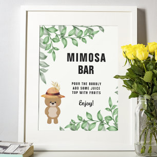 Poster Bem-vindo ao Bear In the Wood Mimosa Bar Chá de Be