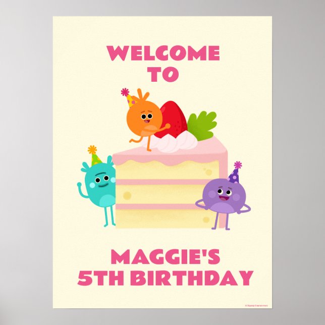 Poster Bem-vindo ao Bolo de Aniversário dos Bumble Nums (Frente)