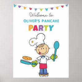 Poster Bem-vindo ao Cartaz de Festa de Panqueca