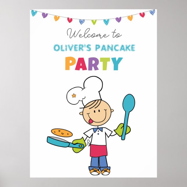 Poster Bem-vindo ao Cartaz de Festa de Panqueca (Frente)
