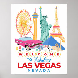 Poster Bem-vindo ao Cartaz de Las Vegas Fabuloso