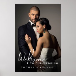 Poster Bem-vindo ao Casamento com Foto Personalizada
