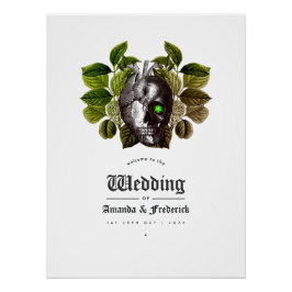 Póster Bem-vindo ao Casamento de Halloween Floresta de Br