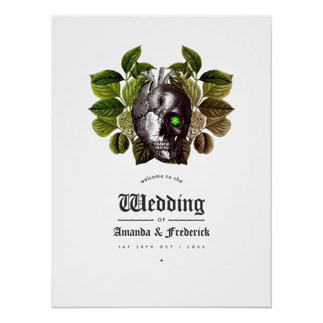 Póster Bem-vindo ao Casamento de Halloween Floresta de Br (Frente)
