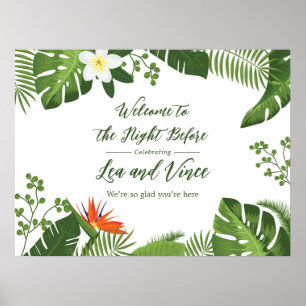 Poster Bem-vindo ao Casamento de Verão na Praia Luau Tiki