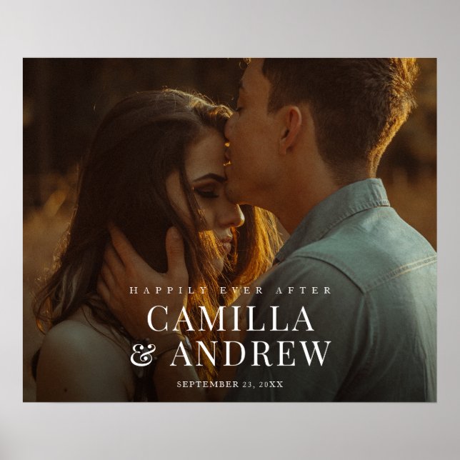 Poster Bem-vindo ao Casamento Foto Moderno Elegante (Frente)