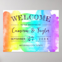 Bem-vindo ao Casamento LGBTQ Splash de Aquarela Ar