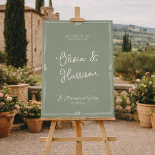 Poster Bem-vindo ao Casamento no Jardim de Dinheiro Antig
