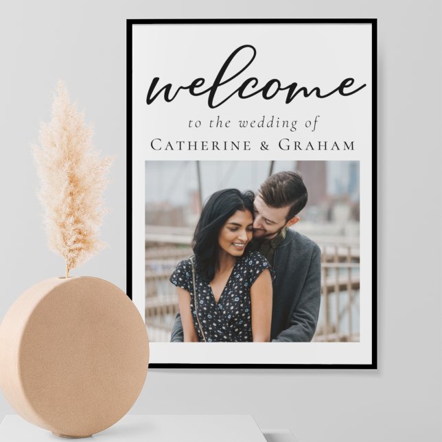 Poster Bem-vindo ao Casamento Simples com Tipografia Pret (Criador carregado)