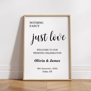 Poster Bem-vindo ao Casamento Simplesmente Amor Branco