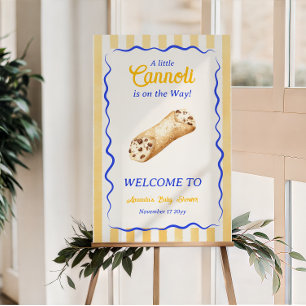 Poster Bem-vindo ao Chá de Bebê Amarelo Azul Cannoli Ital