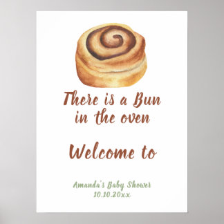 Poster Bem-vindo ao Chá de Bebê Bun no forno