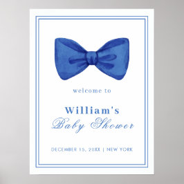 Poster Bem-vindo ao Chá de Bebê com Arco Minimalista Azul