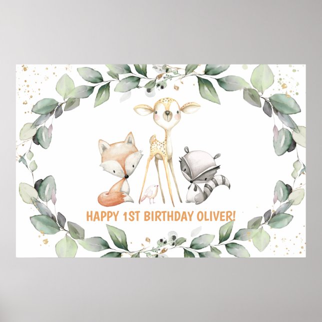 Poster Bem-vindo ao Chá de Bebê Cumprimento Aniversário d (Frente)