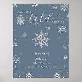 Poster Bem-vindo ao Chá de Bebê da Floc de Neve Mágica Az
