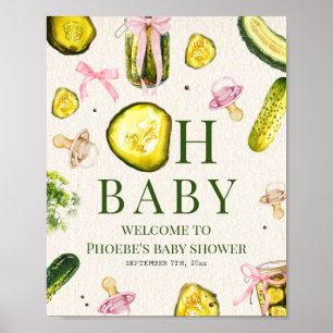 Poster Bem-vindo ao Chá de Bebê da Menina Pickles & Chupe