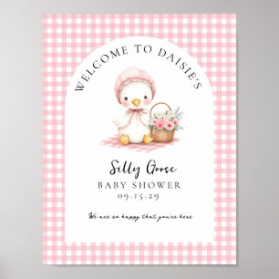 Poster Bem-vindo ao Chá de Bebê da Menina Silly Goose Wat