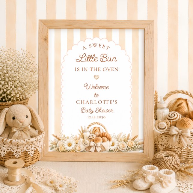Poster Bem-vindo ao Chá de Bebê da Padaria A Bun in the O (Criador carregado)