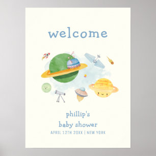 Poster Bem-vindo ao Chá de Bebê do Astronauta no Espaço E
