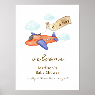 Poster Bem-vindo ao Chá de Bebê do Aviadorzinho Aviãozinh