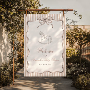 Poster Bem-vindo ao Chá de Bebê do Cavalo de Balanço Neut