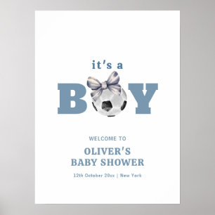 Poster Bem-vindo ao Chá de Bebê do Menino de Futebol com