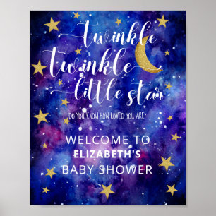 Poster Bem-vindo ao Chá de Bebê Twinkle Twinkle Little St